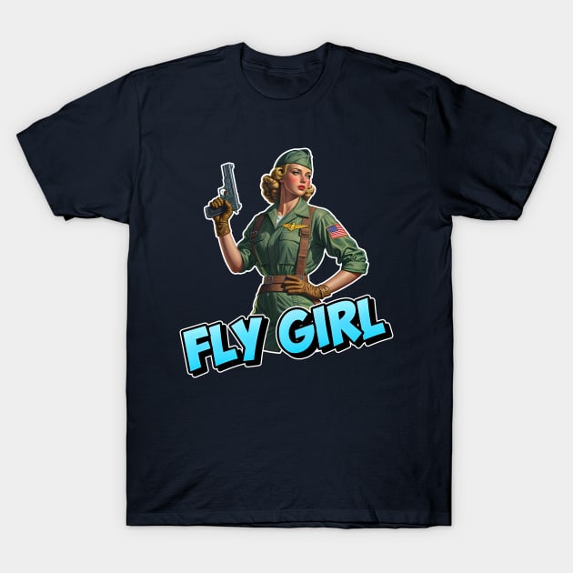 Fly Girl T-Shirt by Rawlifegraphic